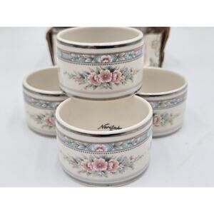 Vintage Noritake Rothschild Set 4 Napkin Rings Bone China Japan Boxed